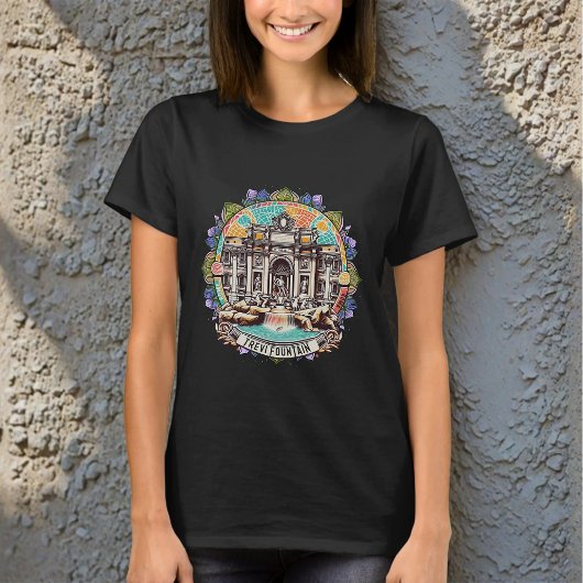 Rome Whispering Fountain Womens Basic T-shirt