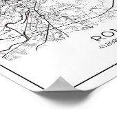 Rome White Map - Black and White Map Home Decor Poster (Hoek)