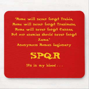 "Rome zal nooit vergeten. . .", Mousepad, Red Muismat