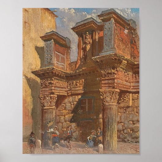Rome, zuilen in de toren van de graven (1876) poster (Voorkant)