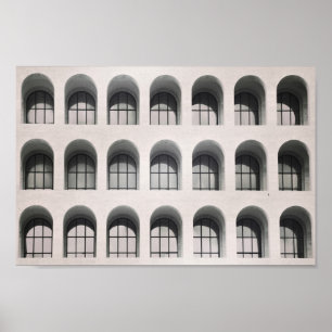 Rome. Zwart-witte foto. Moderne architectuur Poster