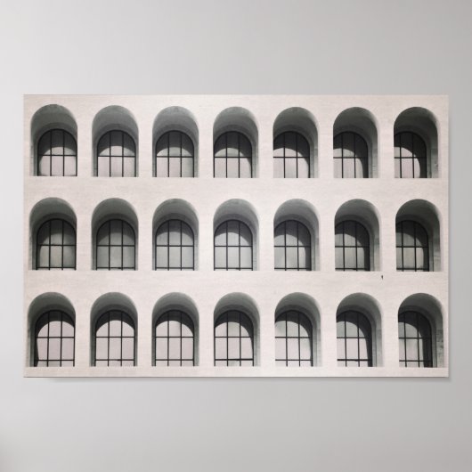 Rome. Zwart-witte foto. Moderne architectuur Poster (Voorkant)