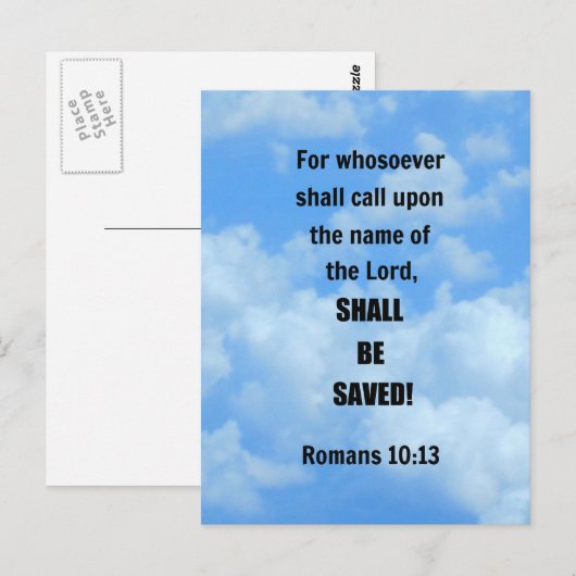 Romeinen 10:13 briefkaart (Voorkant / Achterkant)