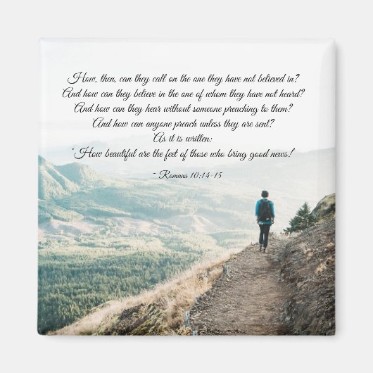 Romeinen 10:14-15 Hoe zullen ze hem dan bellen? Magneet (Voorkant)