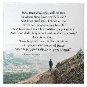 Romeinen 10:14-15 Hoe zullen ze hem dan bellen? Tegeltje