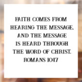 Romeinen 10:17 Aangepaste Bijbel Verse Christelijk Raamsticker (Vel 2)