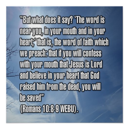 Romeinen 10:8-9 WEBU Perfect Poster (Voorkant)