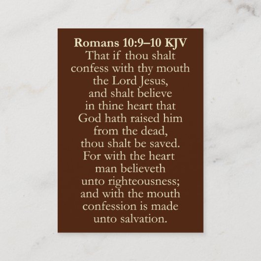 Romeinen 10:9-10 KJV Kaarten - Sleutel - Hoe te wo Visitekaartje (Achterkant)