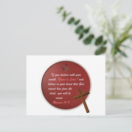 Romeinen 10:9 briefkaart (Staand voorkant)