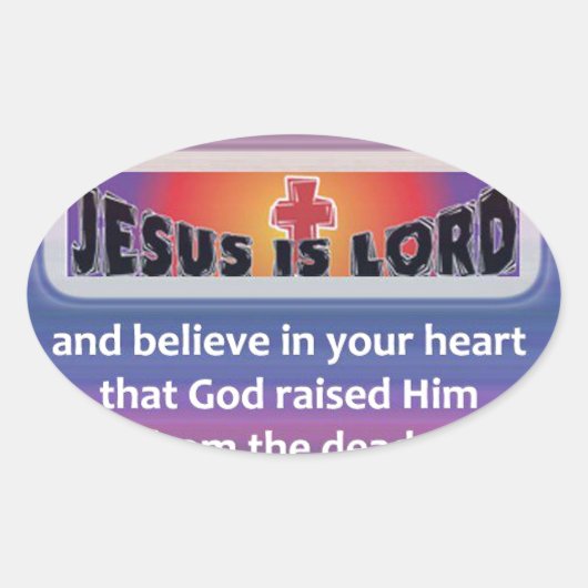 Romeinen 10:9 ovale sticker (Voorkant)