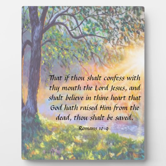 Romeinen 10:9 Plaque Fotoplaat (Voorkant)