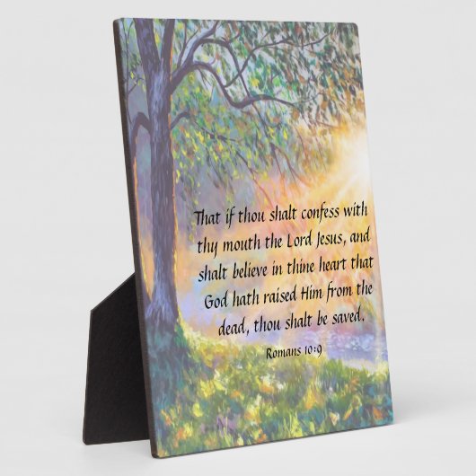 Romeinen 10:9 Plaque Fotoplaat (Zijkant)