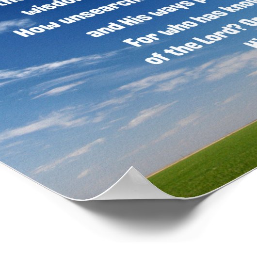 Romeinen 11:33,34 Oh de diepte van de rijkdom beid Poster (Hoek)