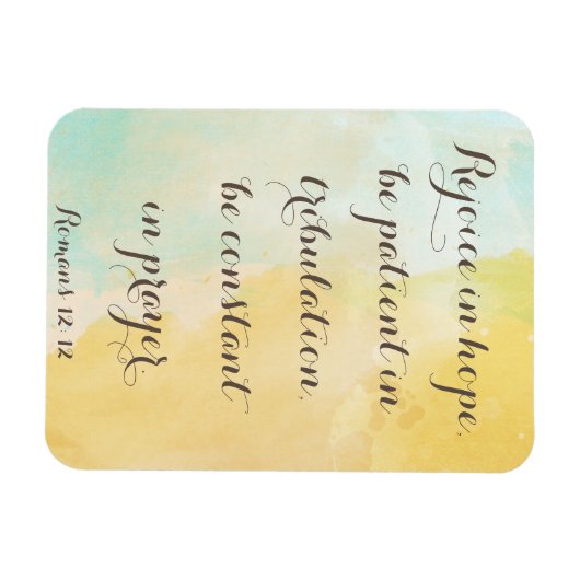 Romeinen 12:12 Bijbelprijsopgave Waterverf Magneet (Horizontaal)