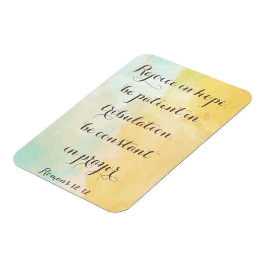Romeinen 12:12 Bijbelprijsopgave Waterverf Magneet (Linkerzijde)