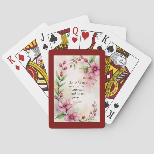 Romeinen 12:12 Bijbelvers Pokerkaarten (Achterkant)