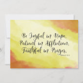 Romeinen 12:12 Blijdschap in hoop Christelijke bij (Voorkant)