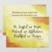 Romeinen 12:12 Blijdschap in hoop Christelijke bij (Voorkant / Achterkant)