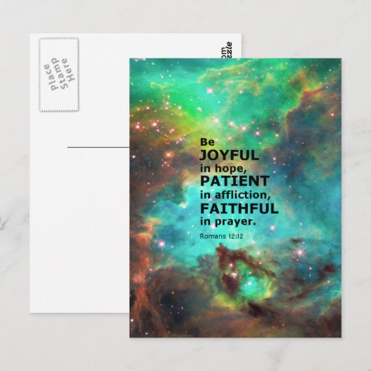 Romeinen 12:12 briefkaart (Voorkant / Achterkant)