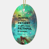 Romeinen 12:12 keramisch ornament (Links)