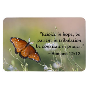 Romeinen 12:12 vlinder magneet