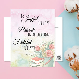 Romeinen 12:12 Wees blij in Hope bible verse Briefkaart