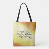 Romeinen 12:12 Wees blij met hoop Christelijke Bij Tote Bag (Achterkant)