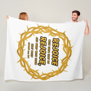 Romeinen 12:15 KJV Bijbel Schrift Verse Fleece Deken