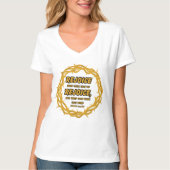 Romeinen 12:15 KJV Bijbel Schrift Vrouwen V-hals T-shirt (Voorkant)