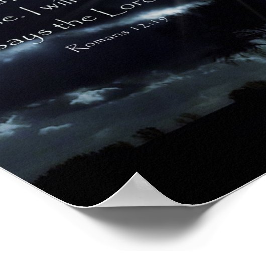 Romeinen 12:19 VENGEANCE | Lonen en bliksem Poster (Hoek)