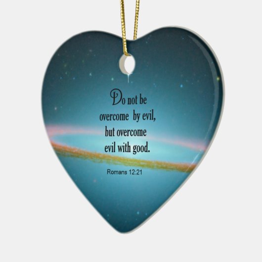 Romeinen 12:21 keramisch ornament (Links)