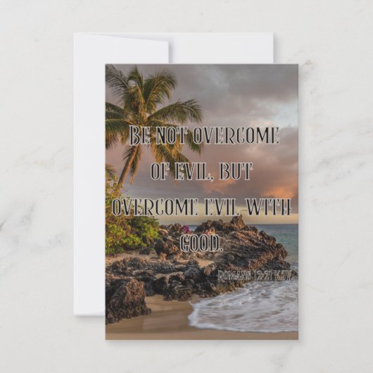 Romeinen 12:21 KJV Bijbel Verse Pic Flat Greeting Kaart (Voorkant)