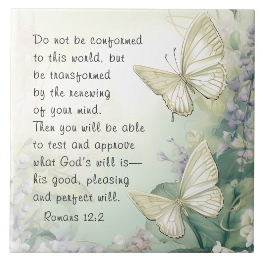 Romeinen 12:2 Niet in overeenstemming met deze wer Tegeltje (Voorkant)