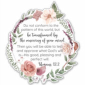 Romeinen 12:2 Niet in overeenstemming met het patr Sticker (Voorkant)