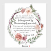 Romeinen 12:2 Niet in overeenstemming met het patr Sticker (Vel)