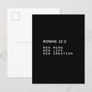 Romeinen 12:2 Nieuwe Geest Leven Creatie Minimalis Briefkaart