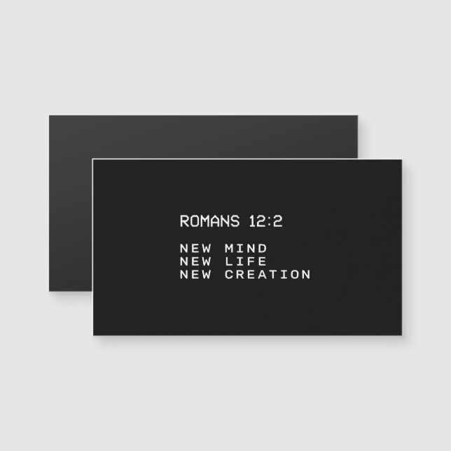 Romeinen 12:2 Nieuwe Geest Leven Schepping Minimal (Voorkant / Achterkant)