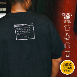 Romeinen 12:2 Pas je niet aan Christelijke Streetw T-shirt