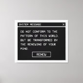 Romeinen 12:2 Zwart en Wit Computer Waarschuwingsv Canvas Afdruk (Voorkant)