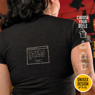 Romeinen 12:2 Zwart en Wit Computer Waarschuwingsv Grote Maat T-shirt