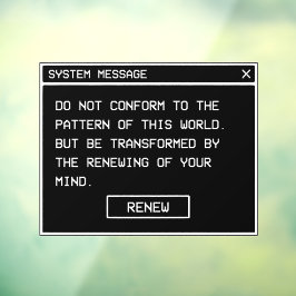 Romeinen 12:2 Zwart en Wit Computer Waarschuwingsv Raamsticker