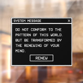 Romeinen 12:2 Zwart en Wit Computer Waarschuwingsv Raamsticker (Vel 2)