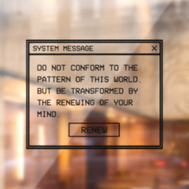 Romeinen 12:2 Zwart en Wit Computer Waarschuwingsv Raamsticker