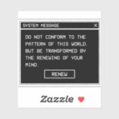 Romeinen 12:2 Zwart en Wit Computer Waarschuwingsv Sticker (Vel)