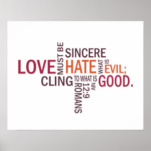 Romeinen 12:9 "Sincere Love" Subway Art Poster