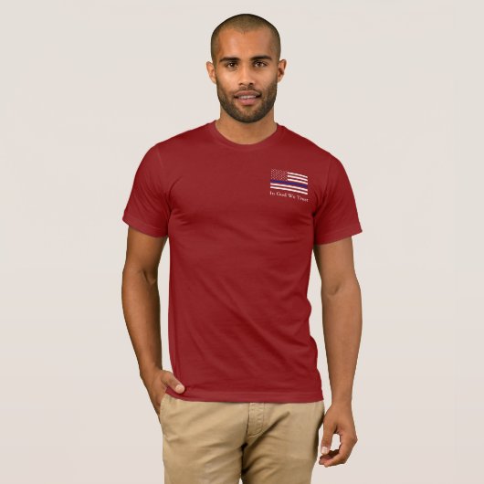 Romeinen 13:4 Thin Blue Line T-shirt (Voorkant volledig)