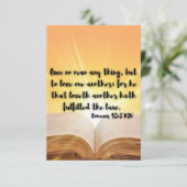 Romeinen 13:8 KJV Bijbelverse Pic Flat Wenskaart Kaart (Staand voorkant)