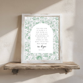 Romeinen 15:13 Arch Groene Chinoiserie Bijbelvers Poster