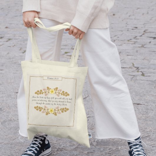 Romeinen 15:13 Bloemen Christelijk Tote Bag