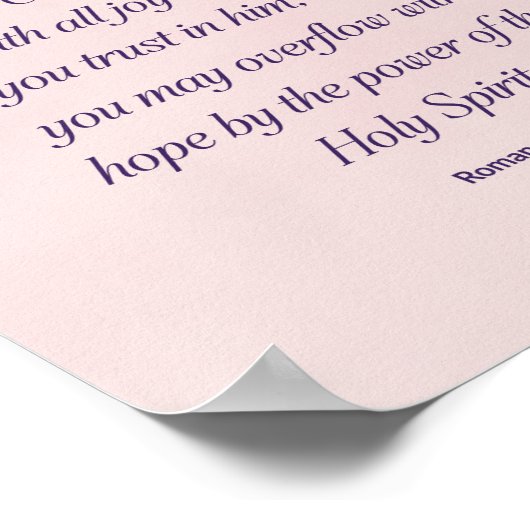 Romeinen 15:13 Christelijk Bijbelvers Bloemenkunst Poster (Hoek)